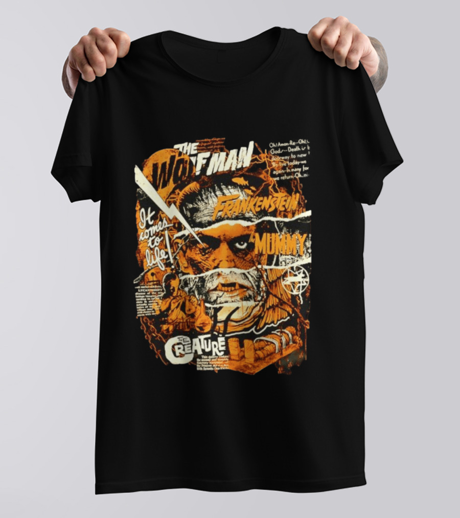 The Wolfman Frankenstein Mummy Creature It Comes To Life T-Shirt