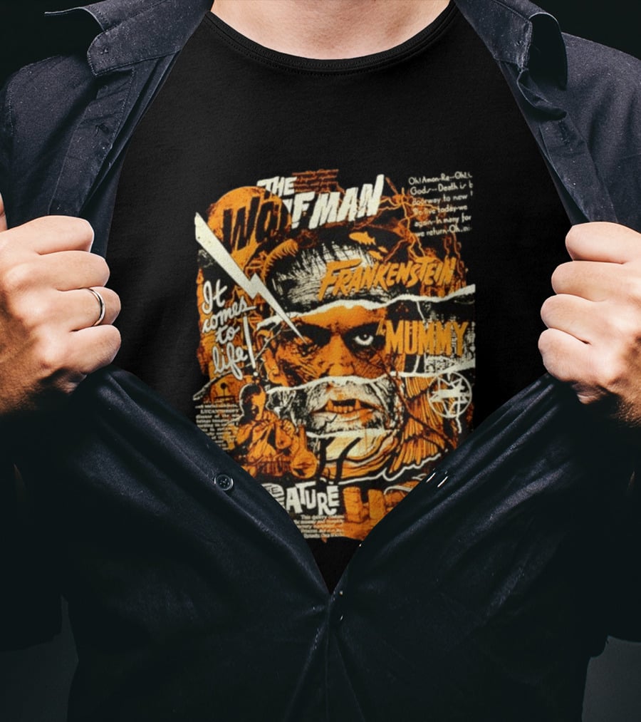 The Wolfman Frankenstein Mummy Creature It Comes To Life T-Shirt