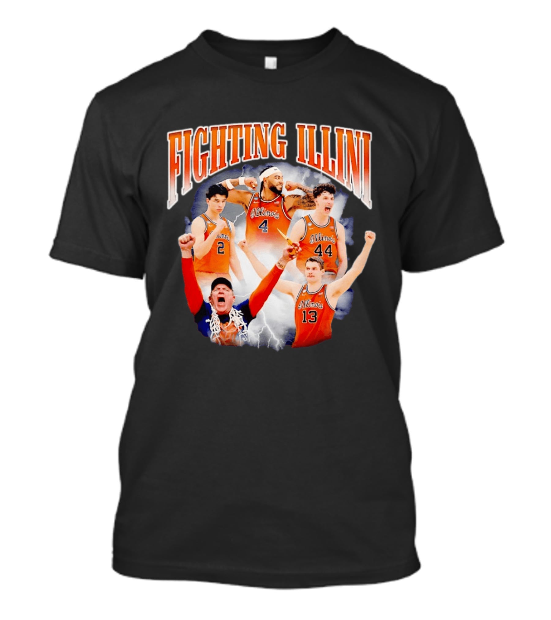 Fighting Illini Brad Underwood Illinois Basketball Team Players T-Shirt