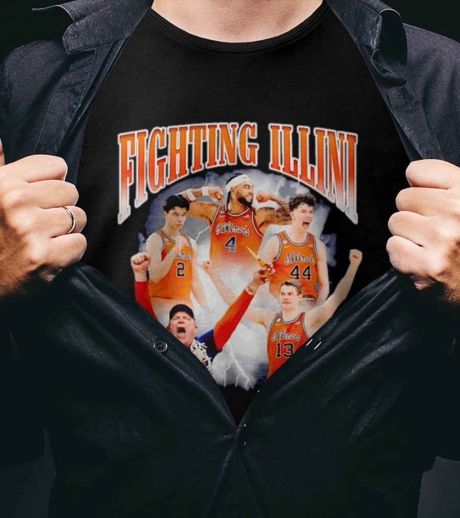 Fighting Illini Brad Underwood Illinois Basketball Team Players T-Shirt