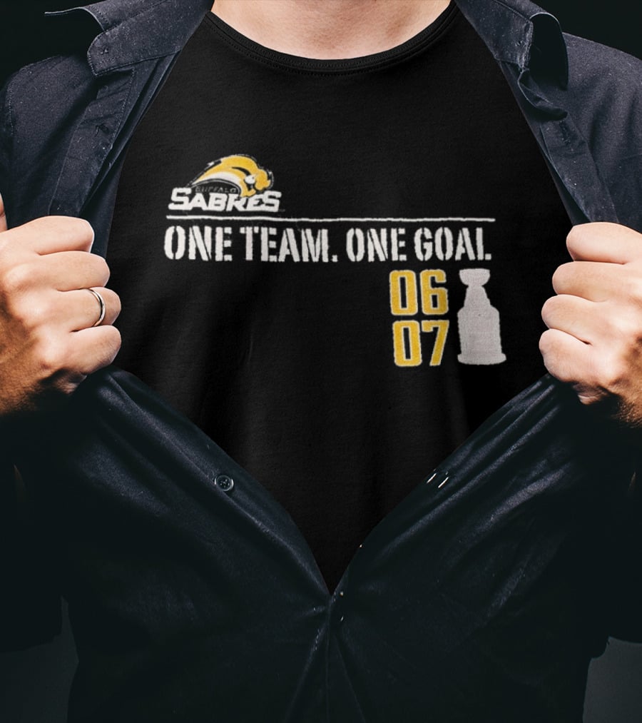 Buffalo Sabres One Team One Goal 06 07 Stanley Cup T-Shirt