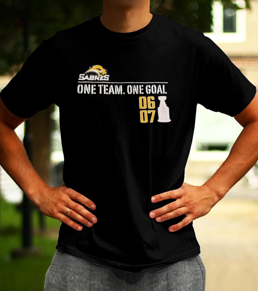 Buffalo Sabres One Team One Goal 06 07 Stanley Cup T-Shirt