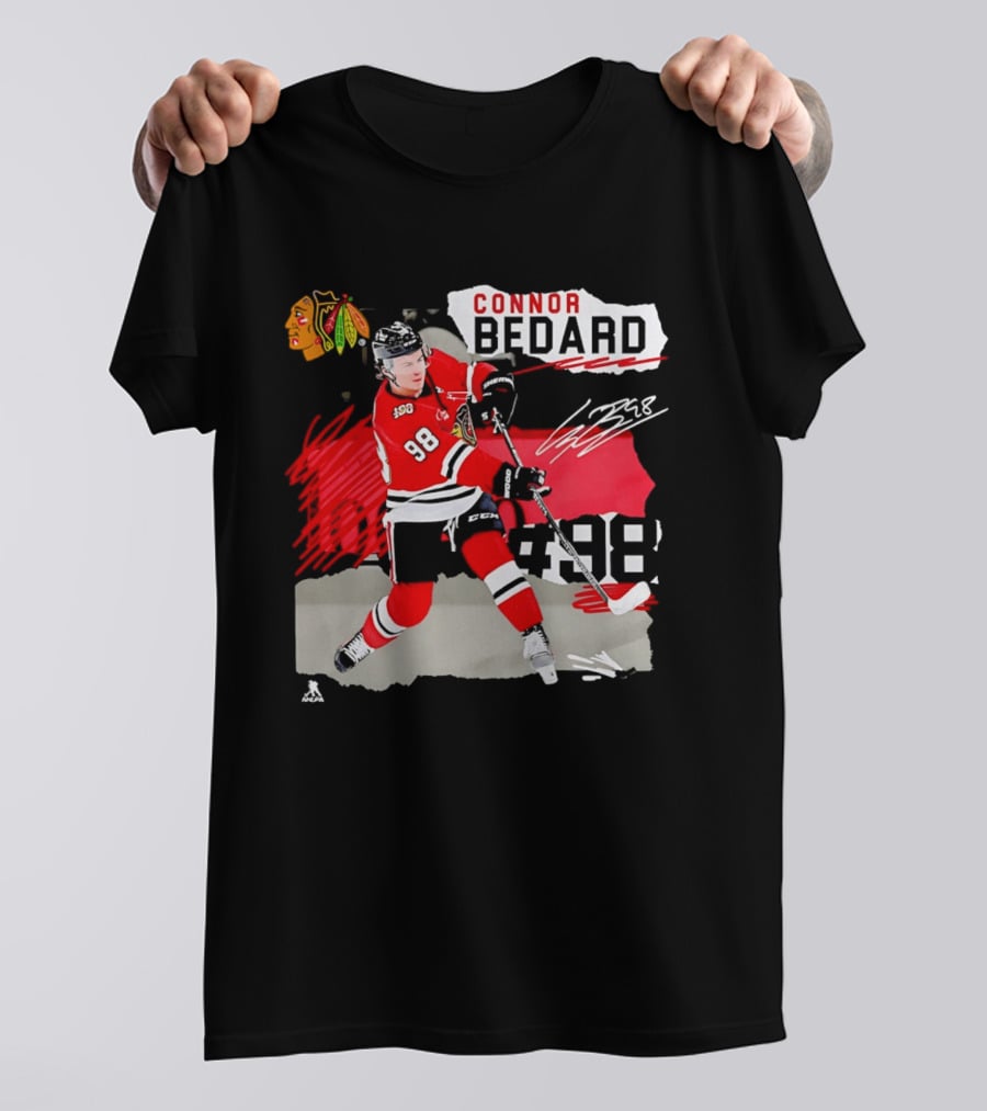 Chicago Blackhawks Connor Bedard 98 Fresh Ice Hockey Dynamic T-Shirt