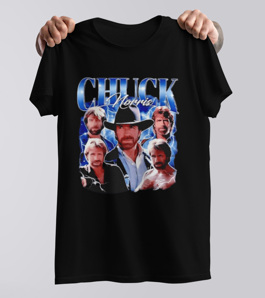 Chuck Norris 1940 2026 Collage Of Iconic Action Hero T-Shirt