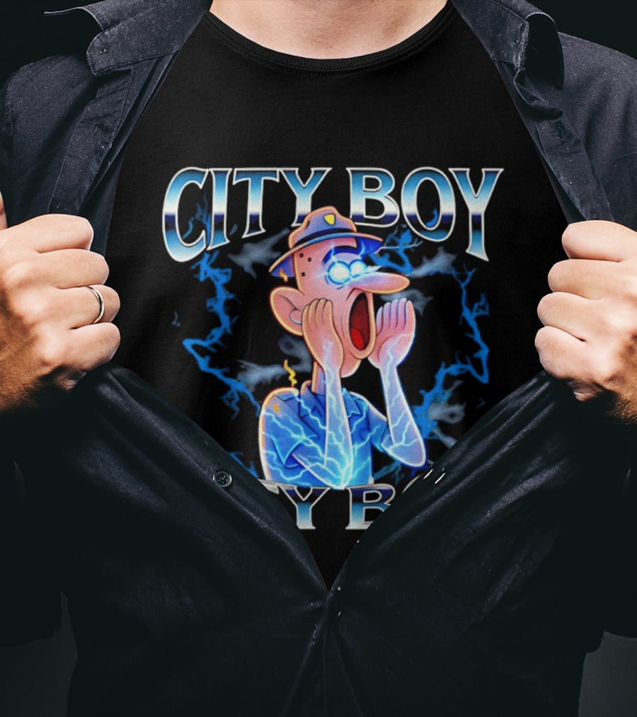 City Boy Brainrot Meme Reaction Cartoon Loud Expression T-Shirt