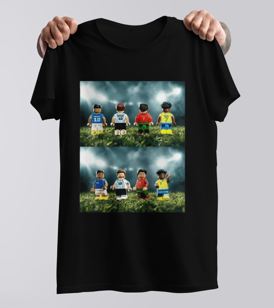 LEGO Football Legends FIFA World Cup 2026 Messi Ronaldo Mbappé Vinicius Junior Mini Figures T-Shirt