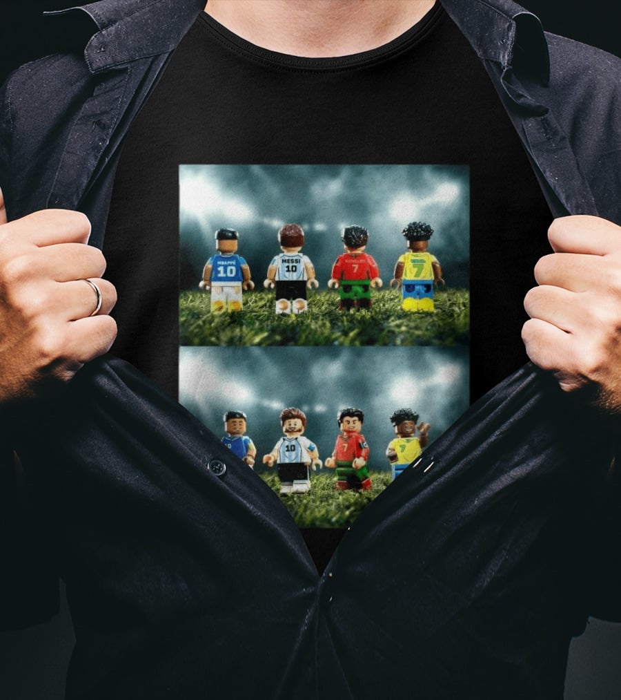 LEGO Football Legends FIFA World Cup 2026 Messi Ronaldo Mbappé Vinicius Junior Mini Figures T-Shirt