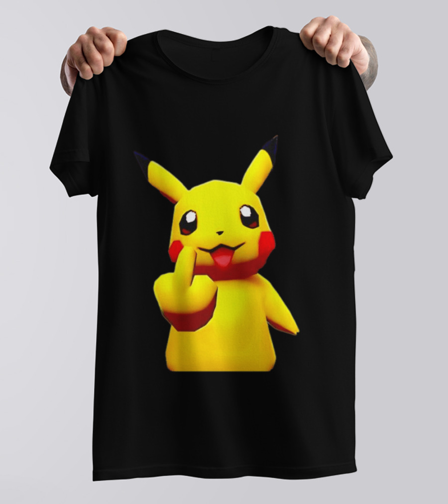 Pikachu Pokémon Middle Finger Gesture T-Shirt