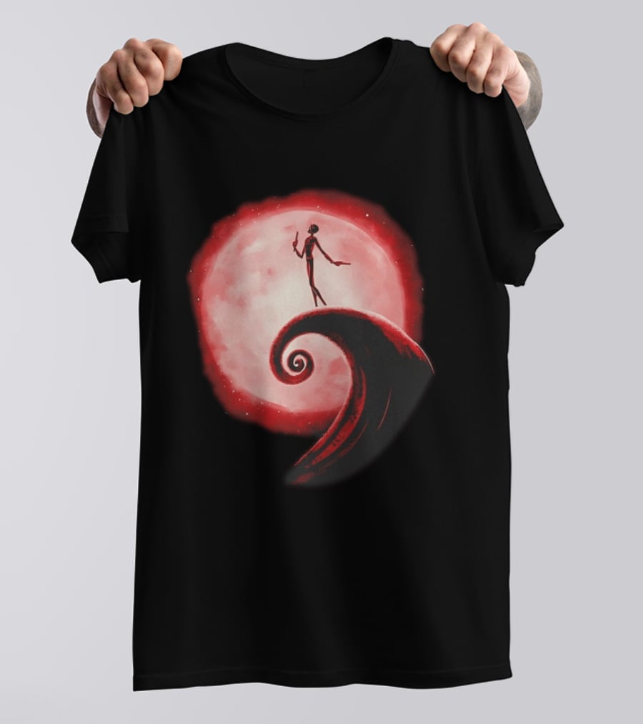 Daredevil The Nightmare Before Christmas Crossover Red Moon Scene T-Shirt