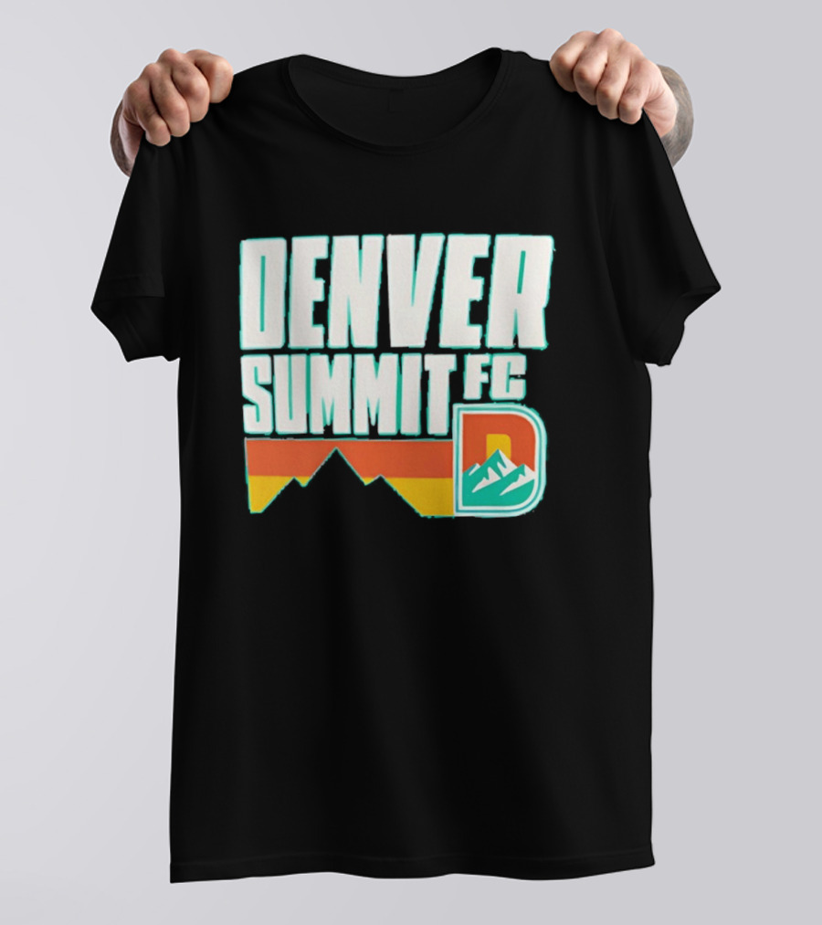 Denver Summit FC Mountains D Emblem Olive Wordmark T-Shirt