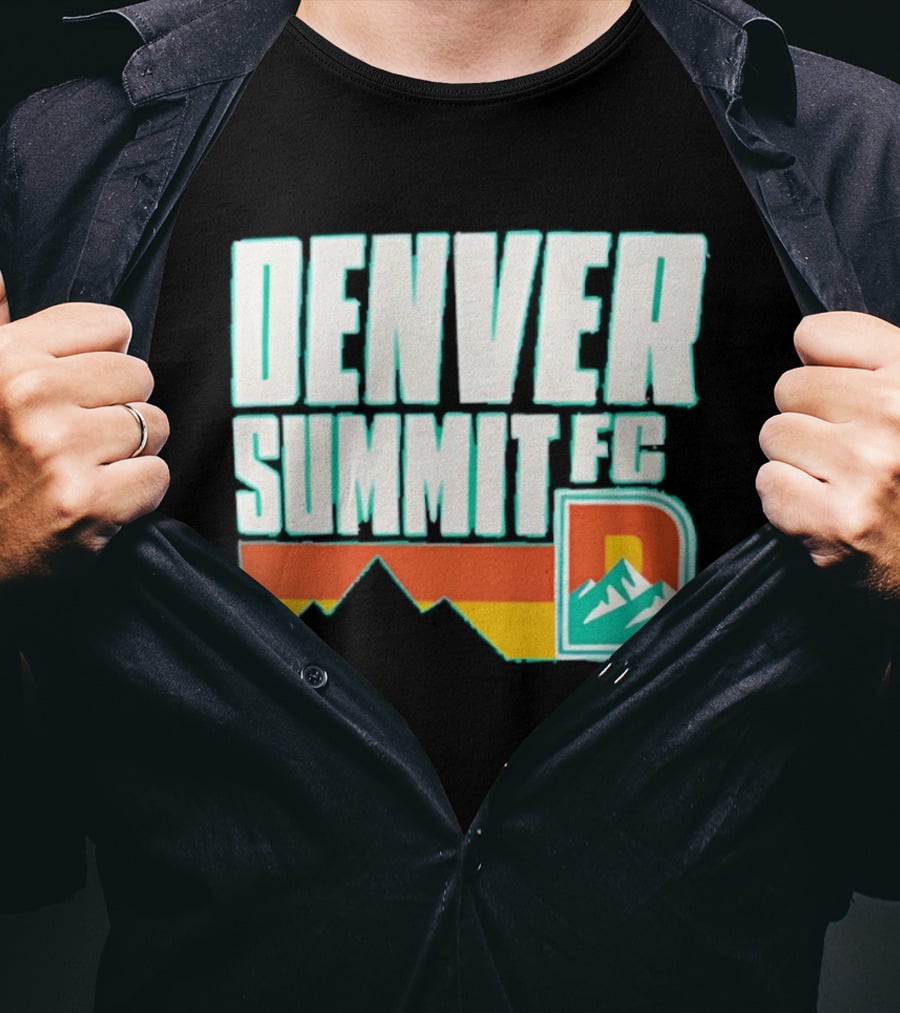 Denver Summit FC Mountains D Emblem Olive Wordmark T-Shirt