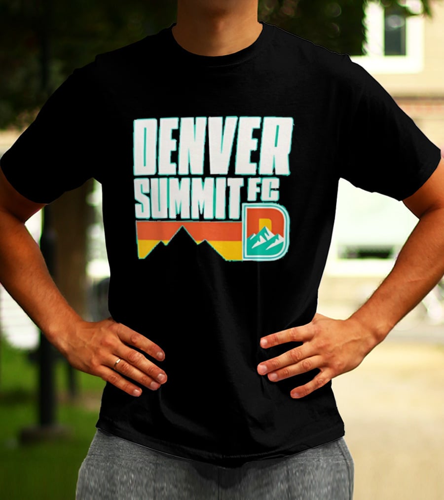 Denver Summit FC Mountains D Emblem Olive Wordmark T-Shirt