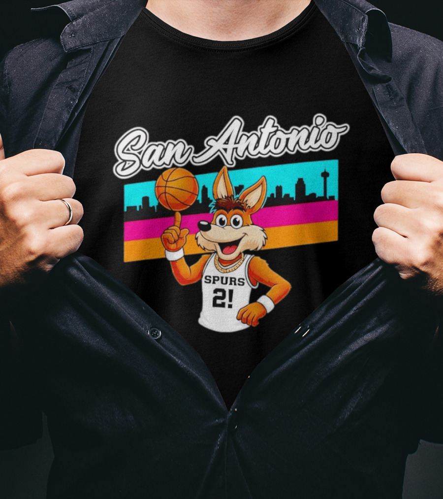 San Antonio Coyote Spurs Basketball Skyline 21 T-Shirt