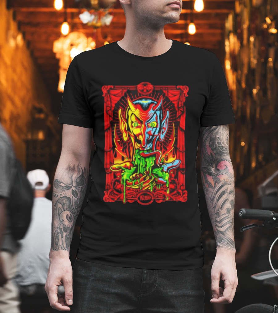 Satan's Puke Black Devil Evil Clown Neon Horror T-Shirt