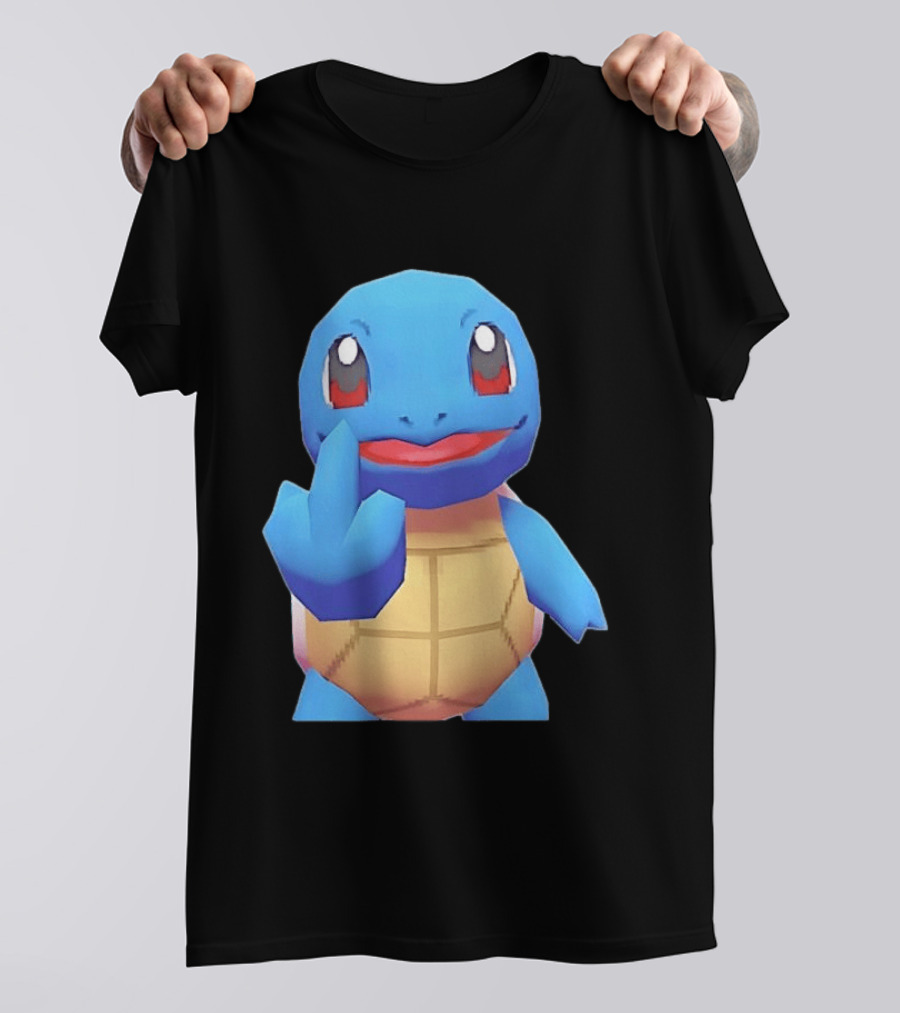 Squirtle Pokémon Gesture Middle Finger Playful Attitude T-Shirt