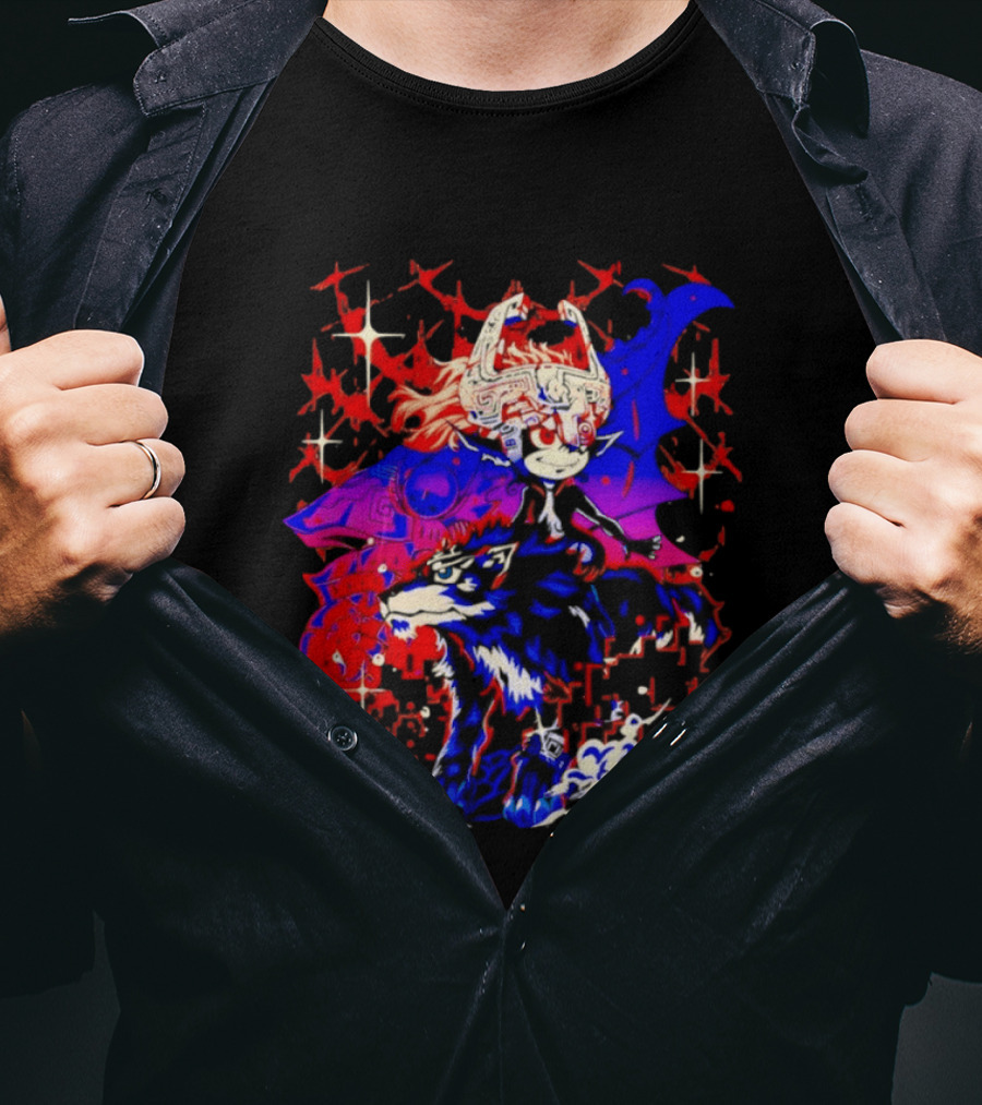 The Legend Of Zelda Twilight Princess Towards The Light Midna And Wolf Link Dual Form T-Shirt