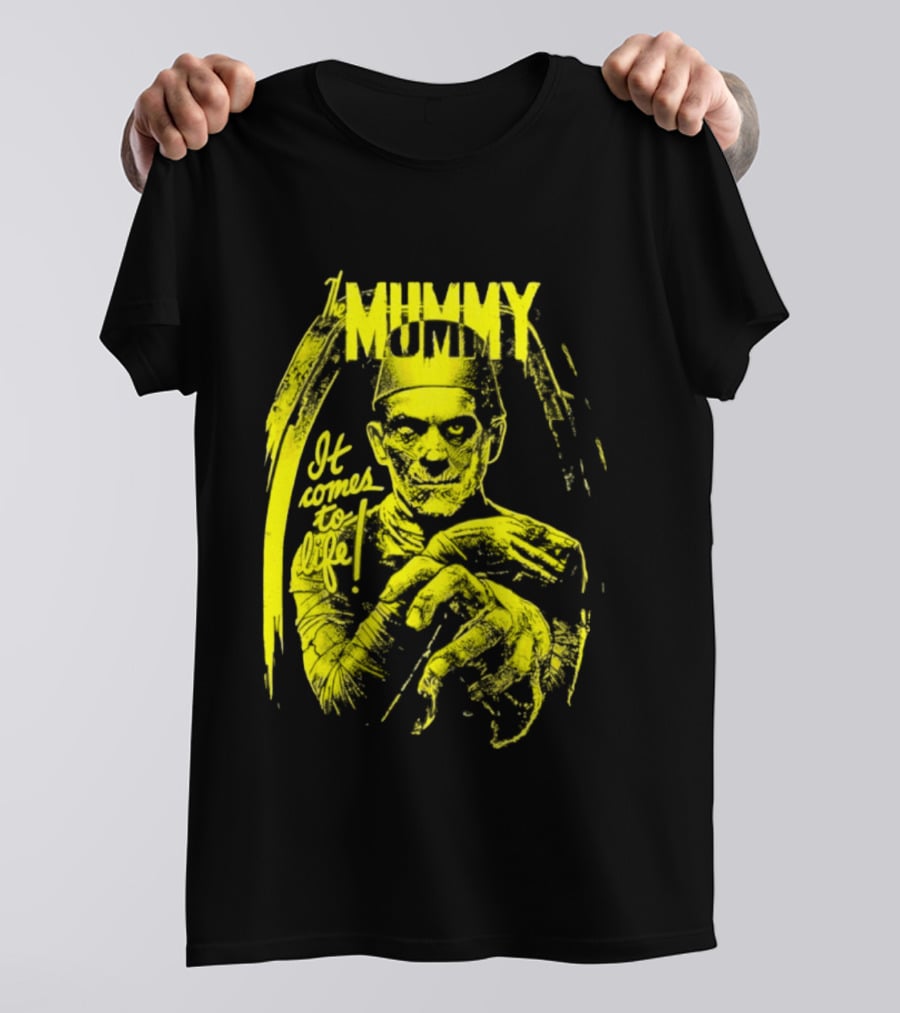 The Mummy It Comes To Life Horror Classic Vintage Yellow T-Shirt