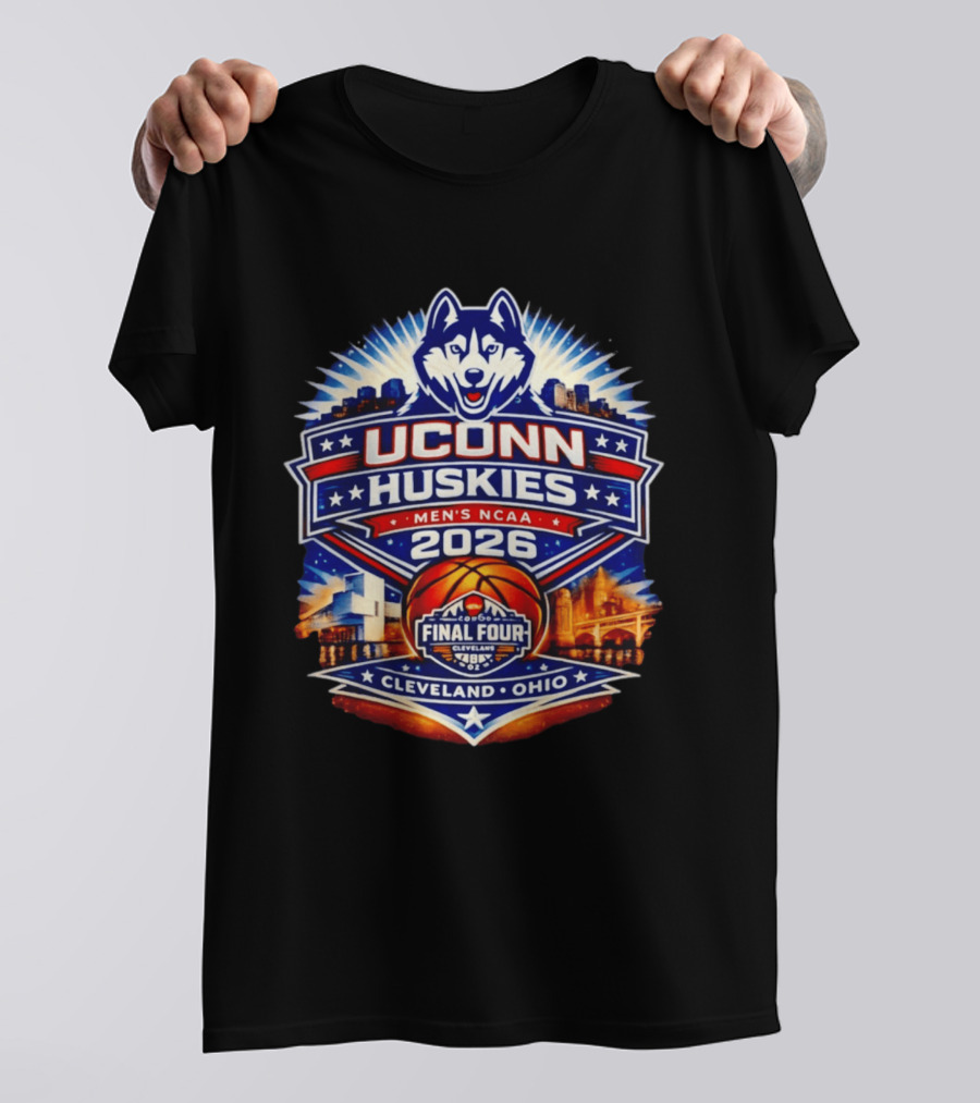 UConn Huskies Men's NCAA Basketball 2026 Final Four Cleveland Ohio T-Shirt