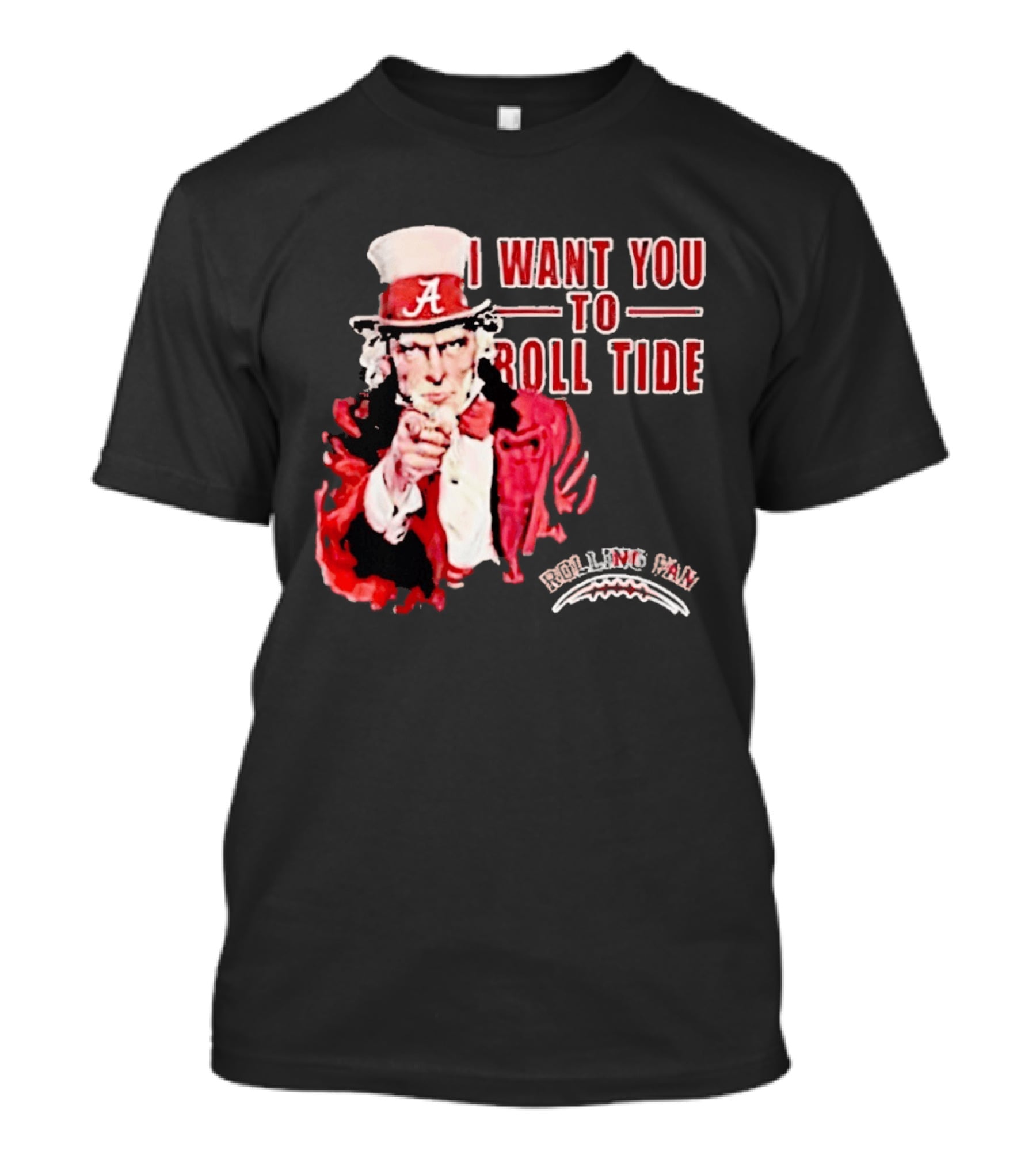 Alabama Crimson Tide Uncle Sam I Want You To Roll Tide Fan Gear T-Shirt