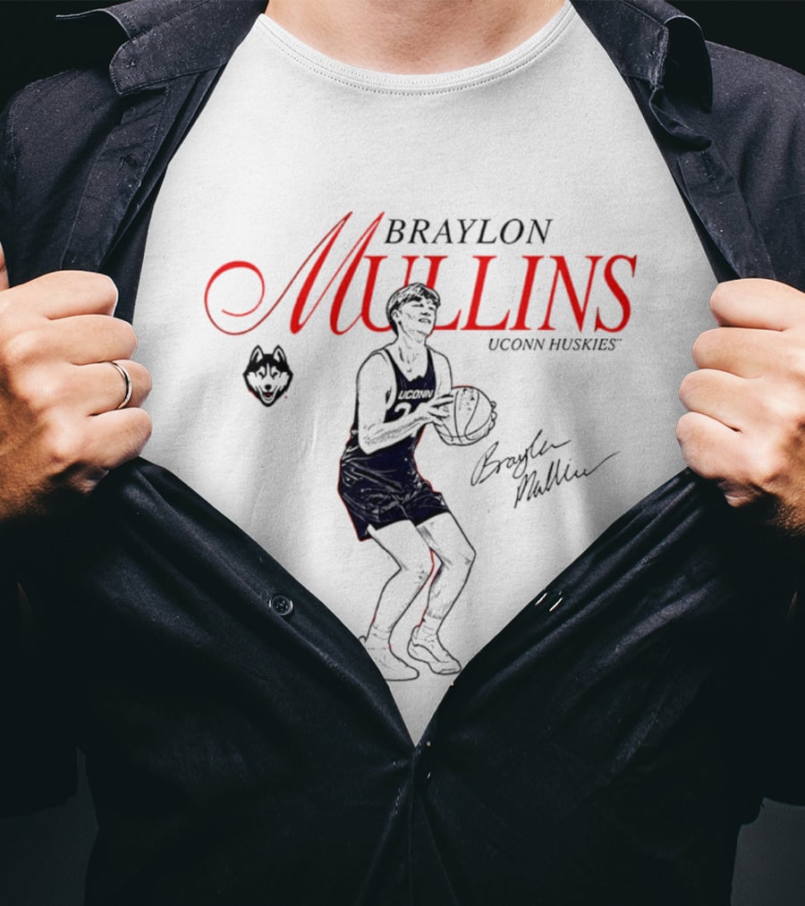 Braylon Mullins UConn Huskies Basketball Iconic Athlete T-Shirt