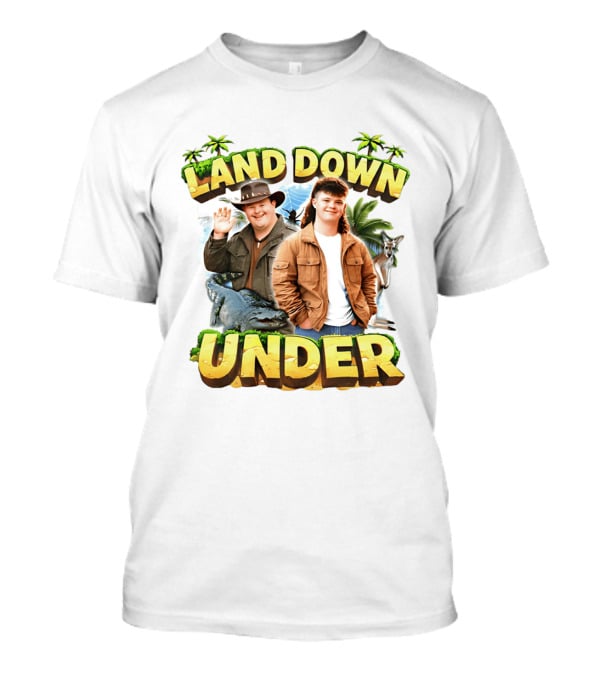 Land Down Under Crocodile And Kangaroo Theme Australia T-Shirt