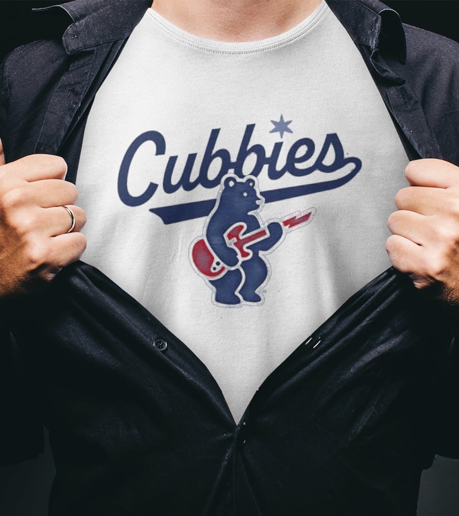 Cubbies Electric Bear Red Guitar Star T-Shirt