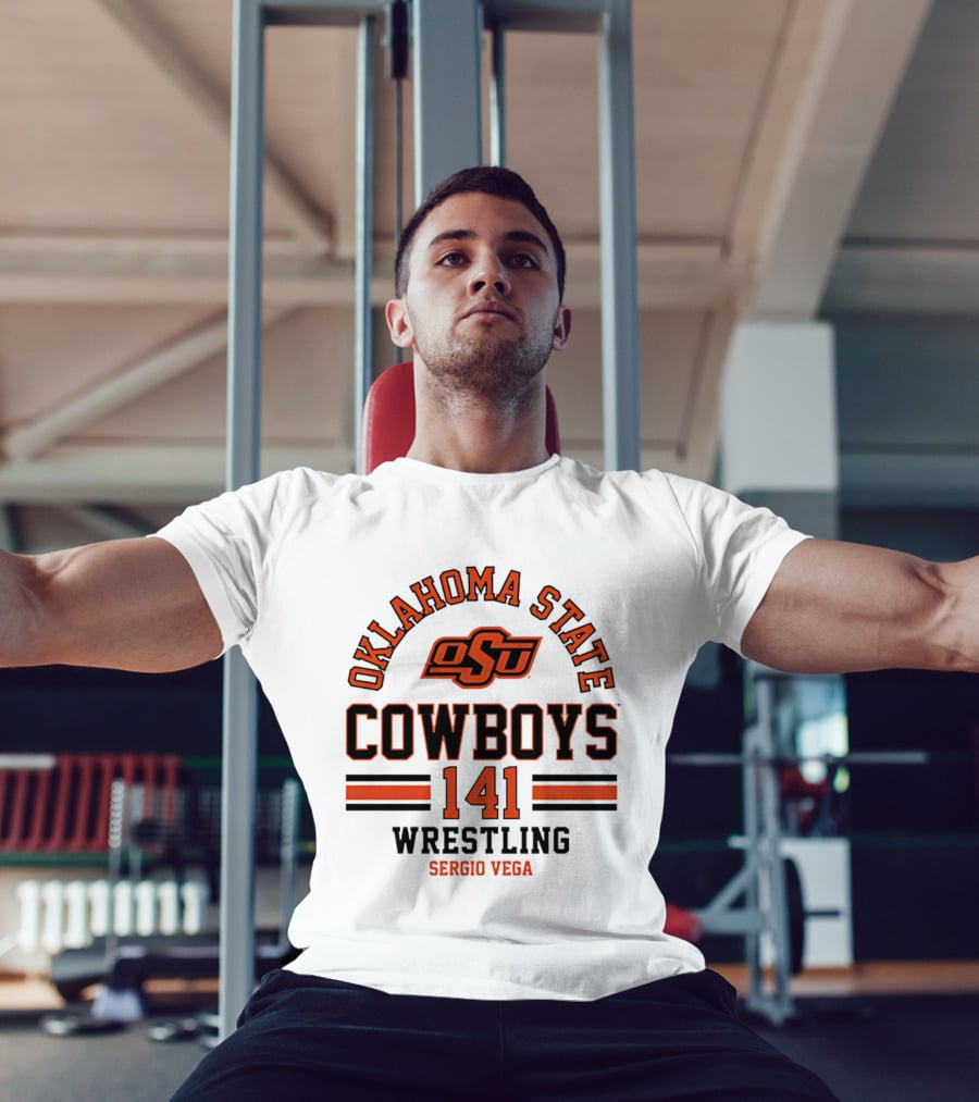 Oklahoma State Cowboys Wrestling 141 Sergio Vega NCAA T-Shirt