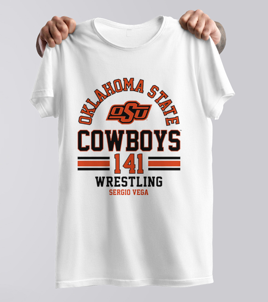 Oklahoma State Cowboys Wrestling 141 Sergio Vega NCAA T-Shirt