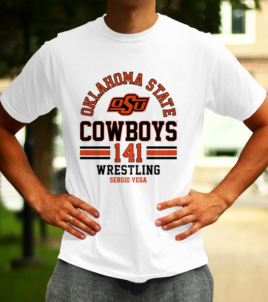 Oklahoma State Cowboys Wrestling 141 Sergio Vega NCAA T-Shirt