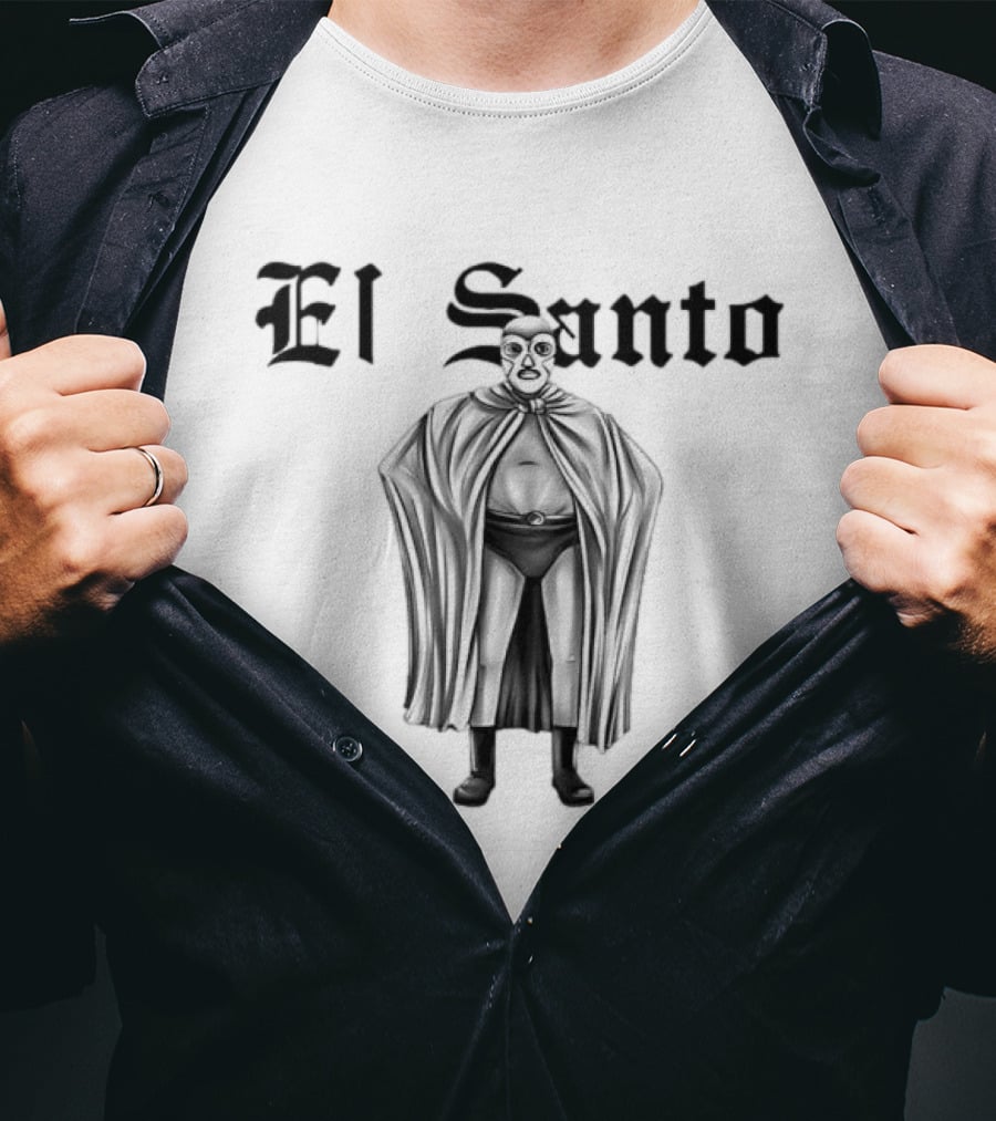El Santo Legendary Mexican Wrestler Iconic Masked Figure T-Shirt