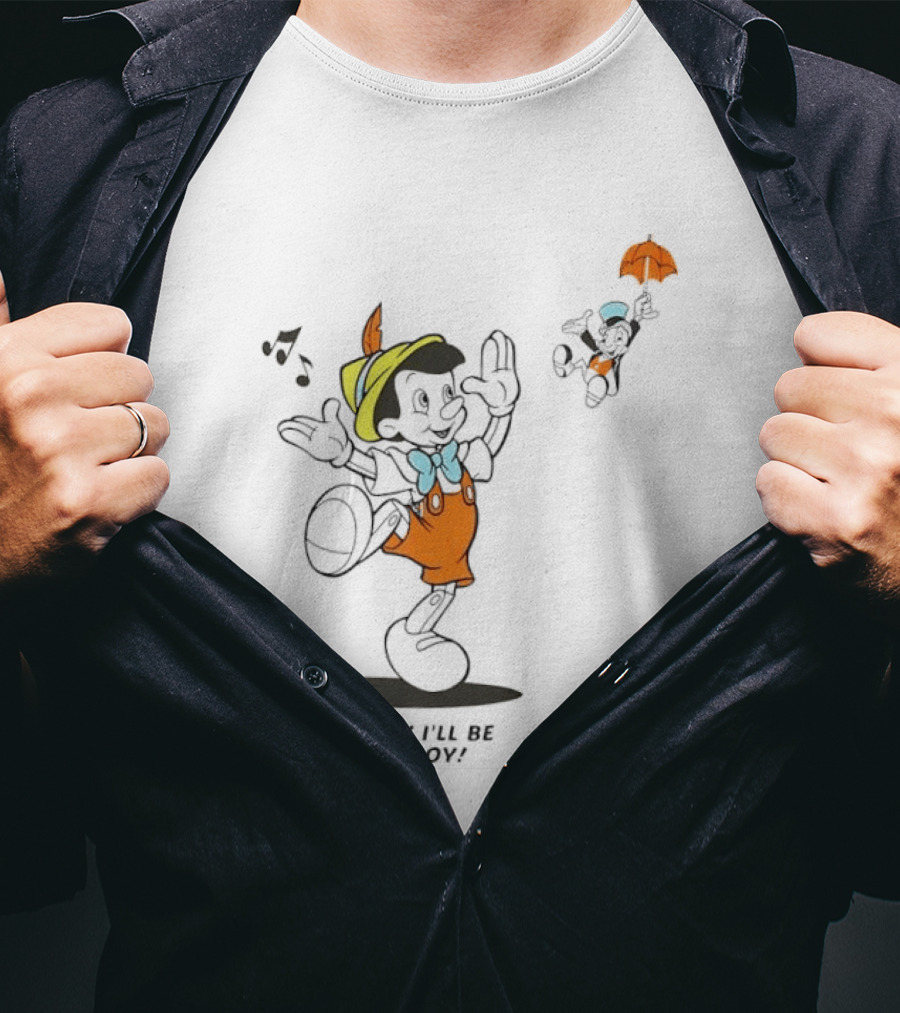 Disney Someday I'll Be A Real Boy Mickey Mouse Pinocchio T-Shirt
