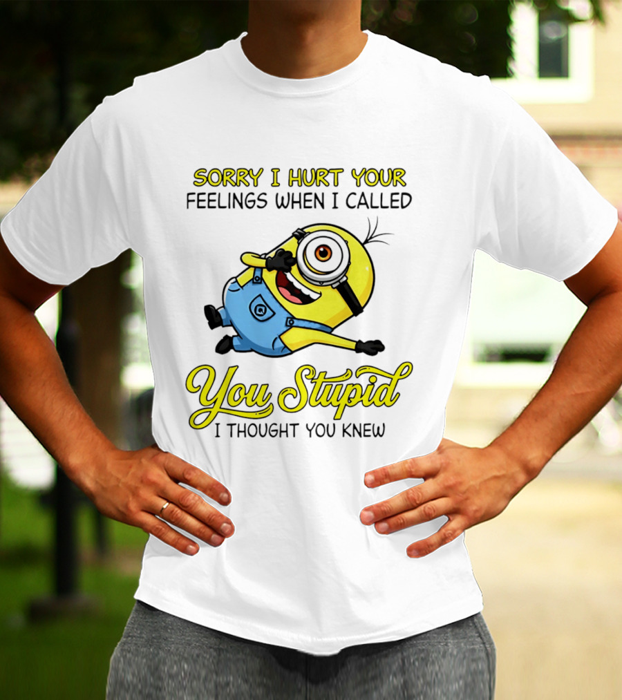 Sorry I Hurt Your Feelings When I Called You Stupid Minion Humor T-Shirt
