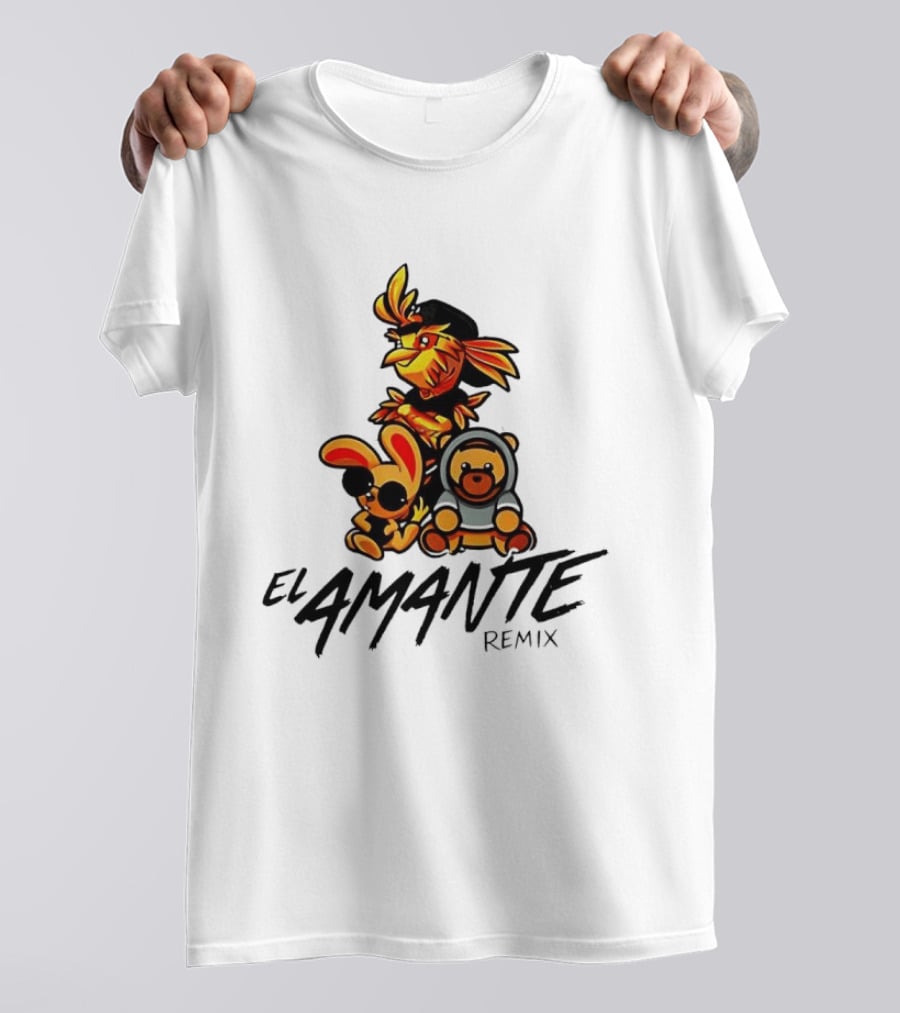 El Amante Remix Cartoon Characters T-Shirt