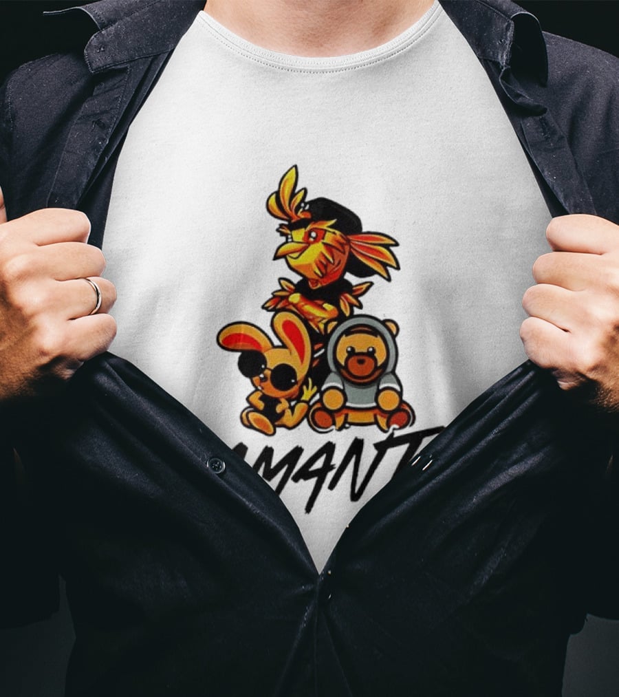 El Amante Remix Cartoon Characters T-Shirt
