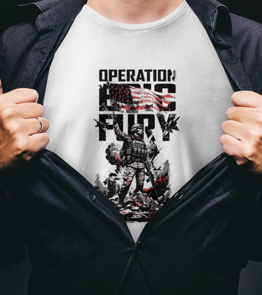 Operation Epic Fury American Flag Soldier 2.0 T-Shirt
