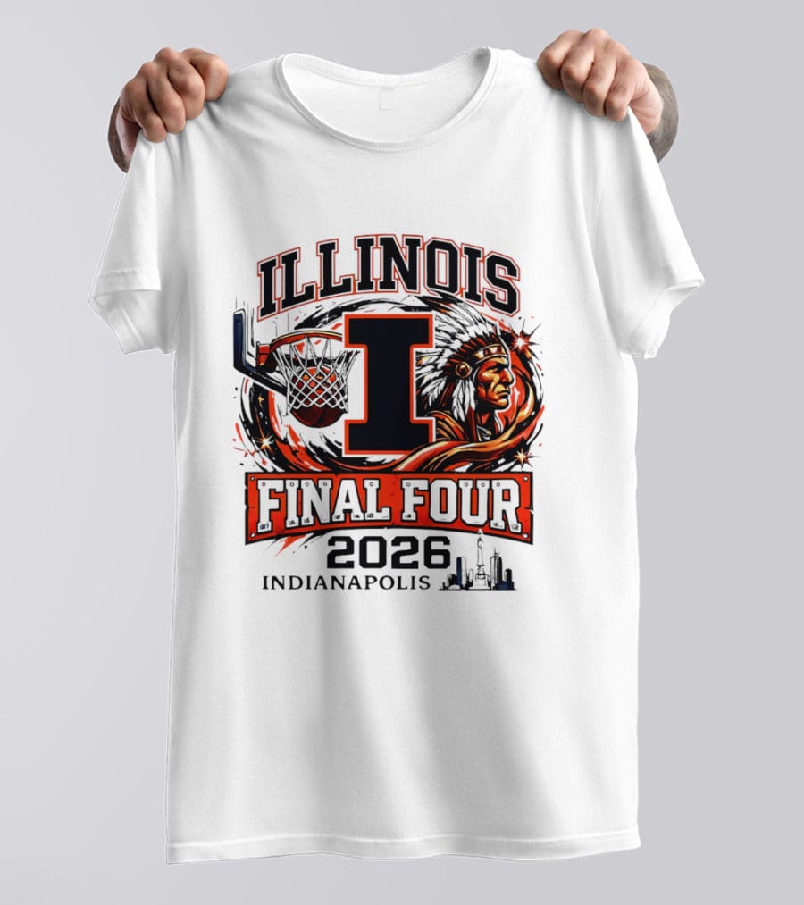 Illinois Basketball Final Four 2026 Indianapolis I Logo And Native American T-Shirt