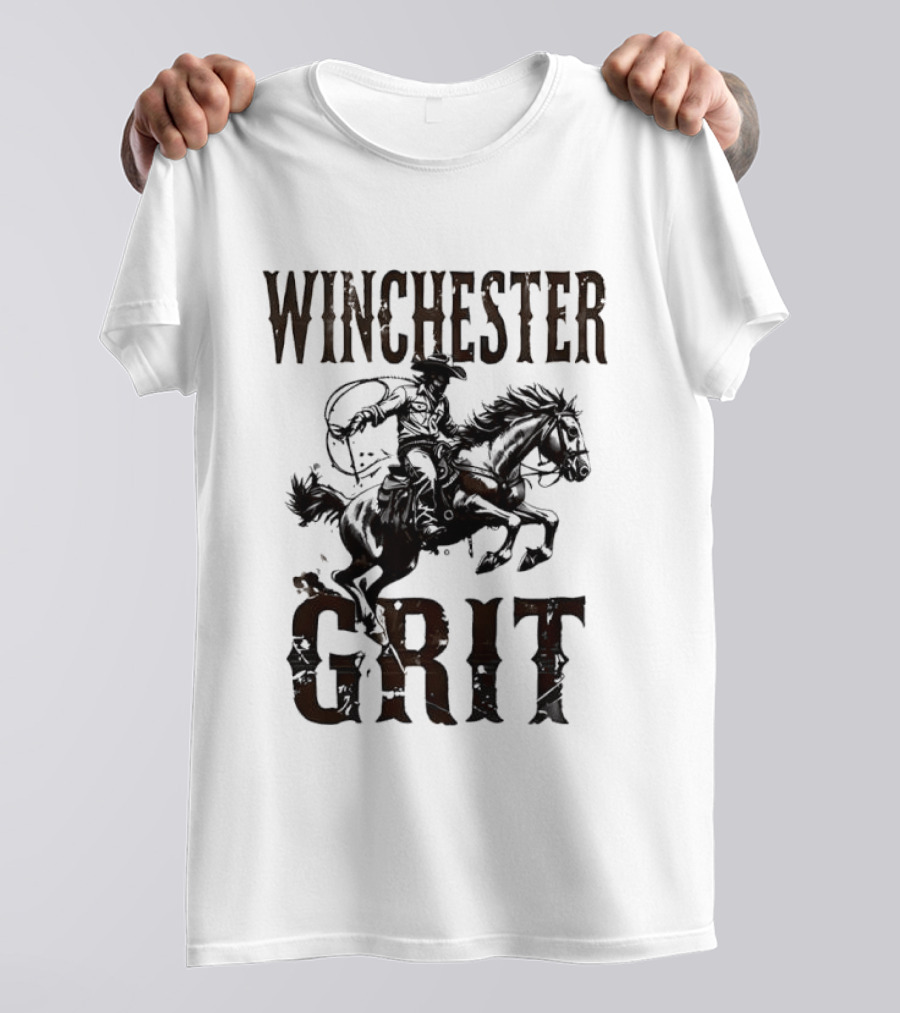 Winchester Grit Cowboys Horses Western Rider T-Shirt