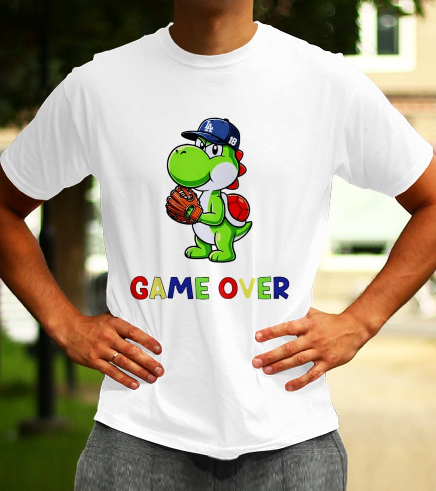 Yoshinobu Yoshi Super Mario LA Dodgers Baseball Game Over T-Shirt