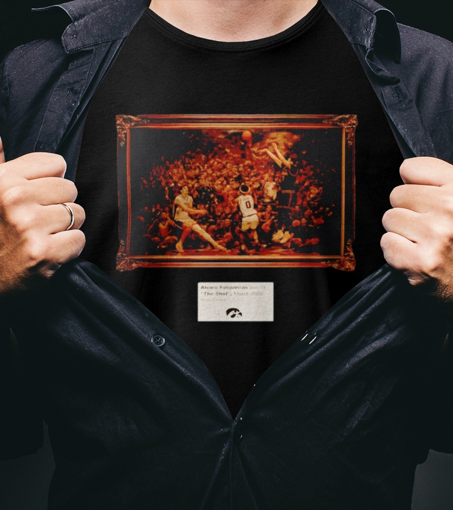 Alvaro Folgueiras No. 77 The Shot March 2020 Iowa Hawkeyes Basketball T-Shirt