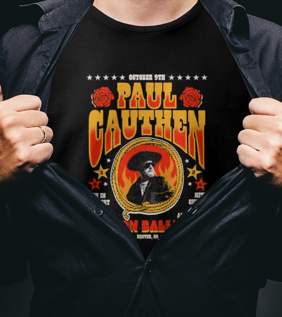 Performing Live Paul Cauthen October 9 2026 Mission Ballroom Denver Star T-Shirt
