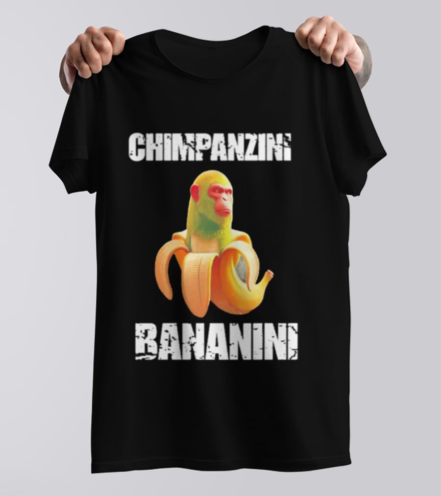 Chimpanzins Bananine Monkey Peeling A Banana T-Shirt