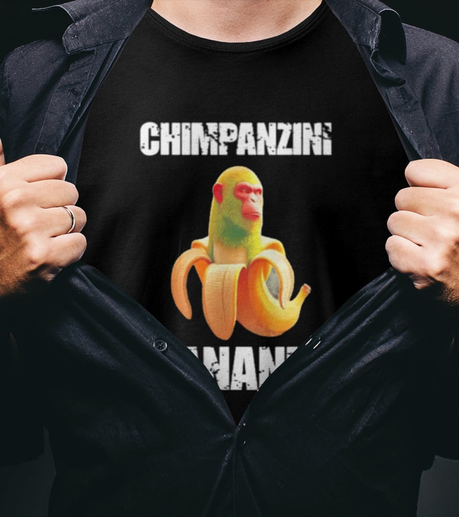 Chimpanzins Bananine Monkey Peeling A Banana T-Shirt