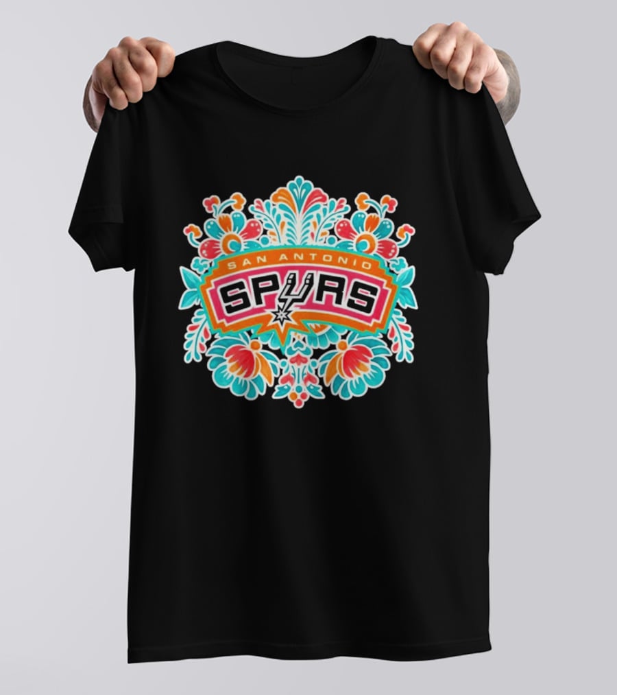 San Antonio Spurs Floral Fiesta Vintage Basketball T-Shirt