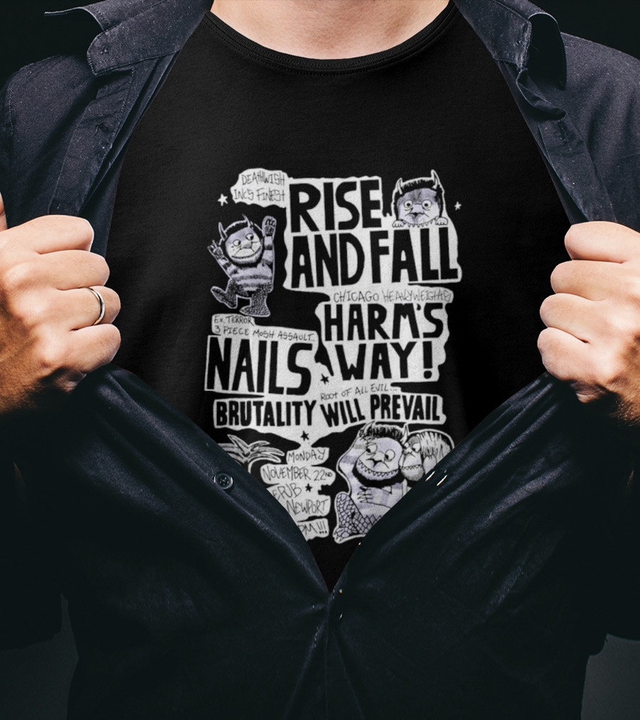 Rise And Fall Harm's Way Nails Brutality Will Prevail T-Shirt