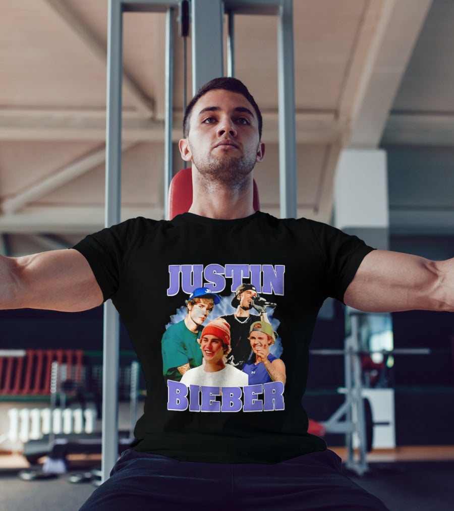 Justin Bieber Singing And Smiling With Various Iconic Looks T-Shirt