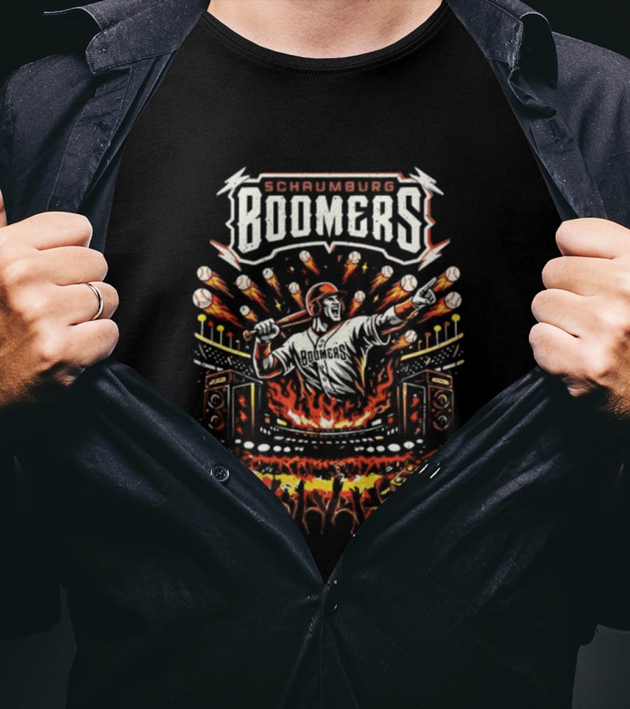Boomers Baseball Rock Tour 2026 Stadium Concert Explosion T-Shirt