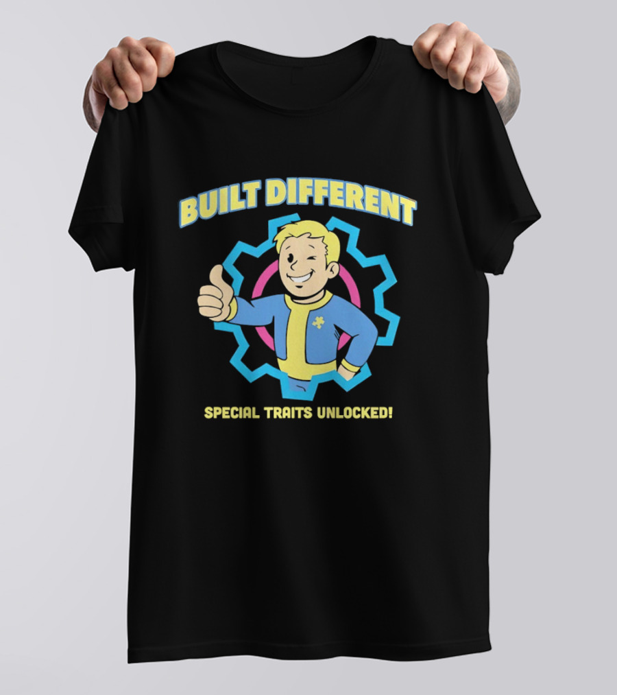 Fallout Built Different Vault Boy Special Traits Unlocked T-Shirt