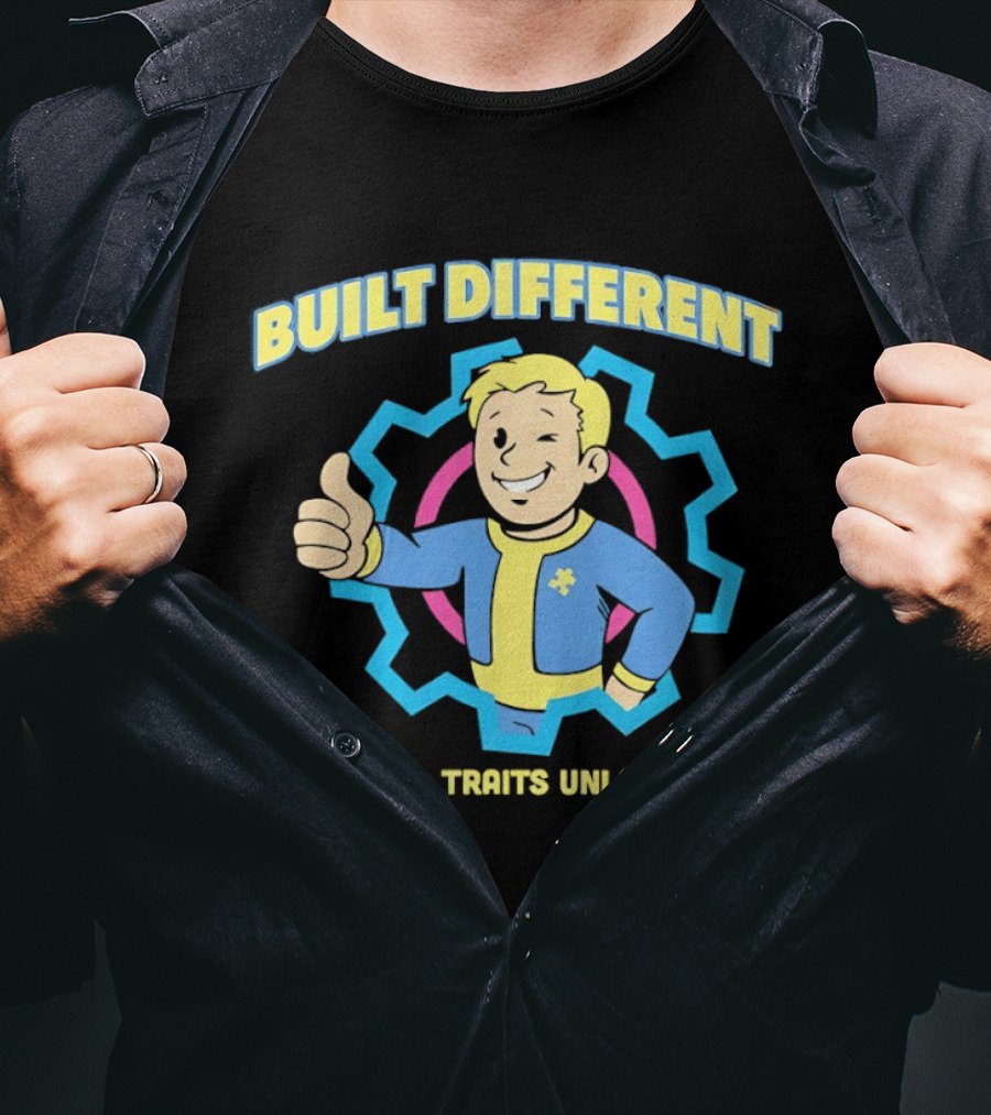Fallout Built Different Vault Boy Special Traits Unlocked T-Shirt