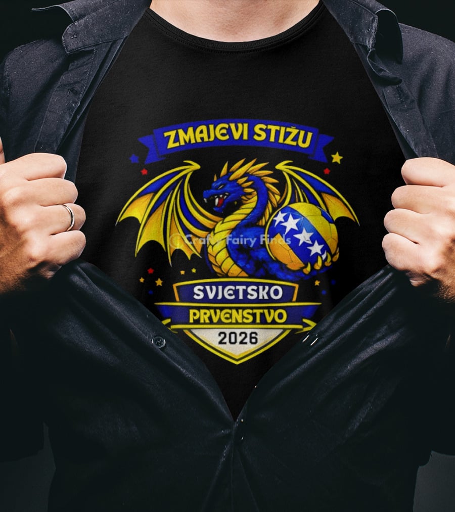 Zmajevi Stižu Svjetsko Prvenstvo 2026 Bosnian Soccer T-Shirt