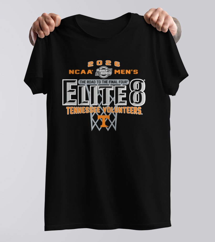 Elite 8 2026 Tennessee Volunteers NCAA Men's Basketball Road To The Final Four T-Shirt